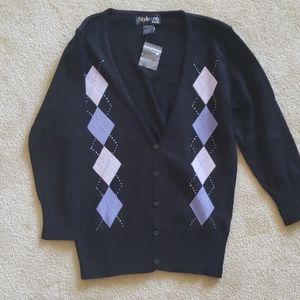 3/4 sleeve cardigan sweater